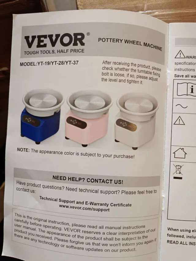 Torno Alfarería Eléctrico VEVOR 280mm