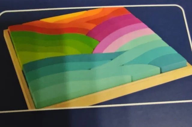 2 Puzzle Arcoíris Basado Montessori Madera 23 Piez