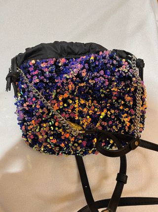 Bolso Tous lentejuelas negro multicolor