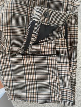 Pantalón recto cuadros