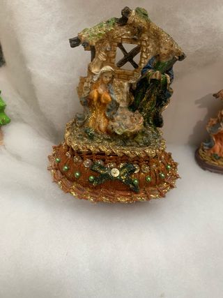 Presepe decorato oro e verde