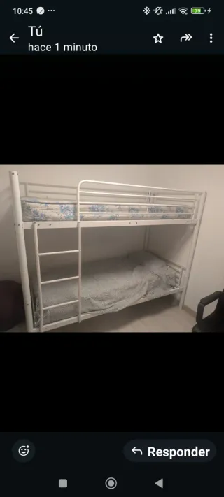 Litera metálica seminueva con colchón