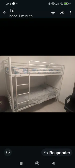 Litera metálica seminueva con colchón