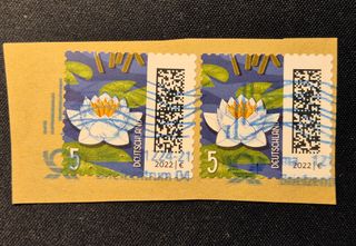 2 Francobolli Germania 2022 Ninfea
