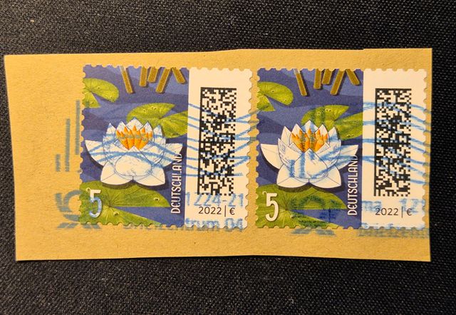 2 Francobolli Germania 2022 Ninfea