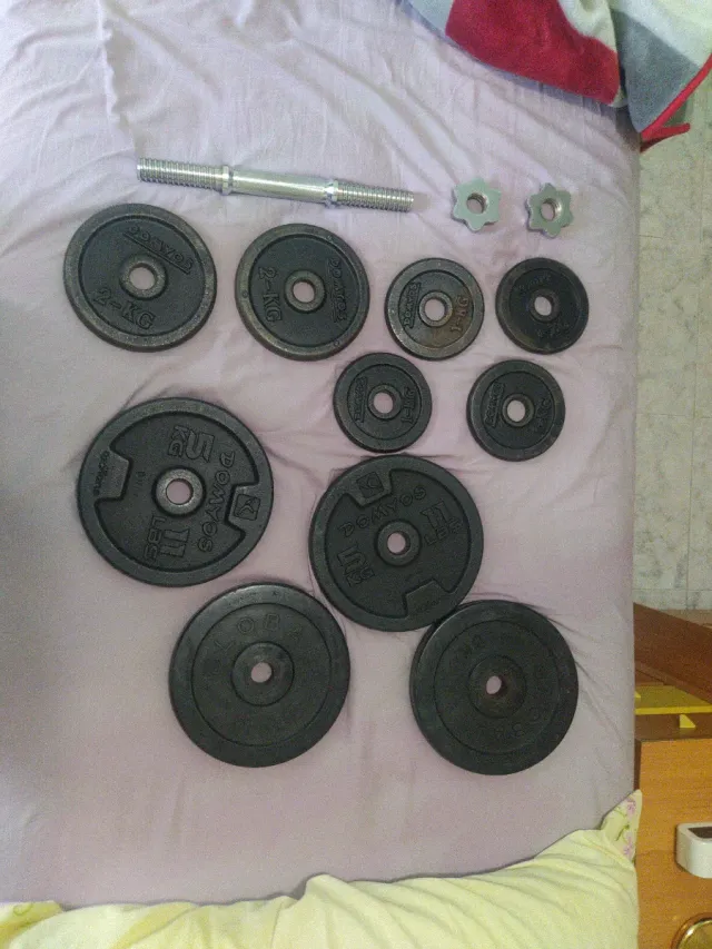 Mancuernas y discos de pesas