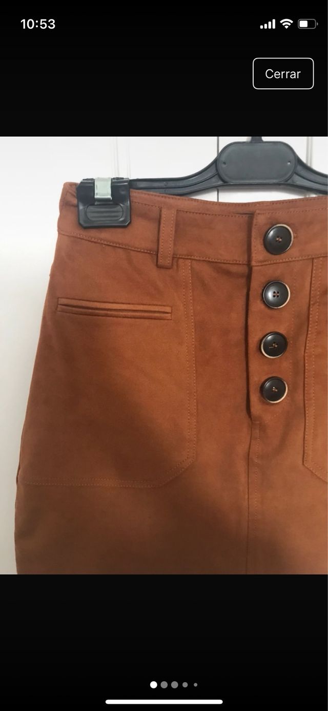 Minifalda Botones Marrón