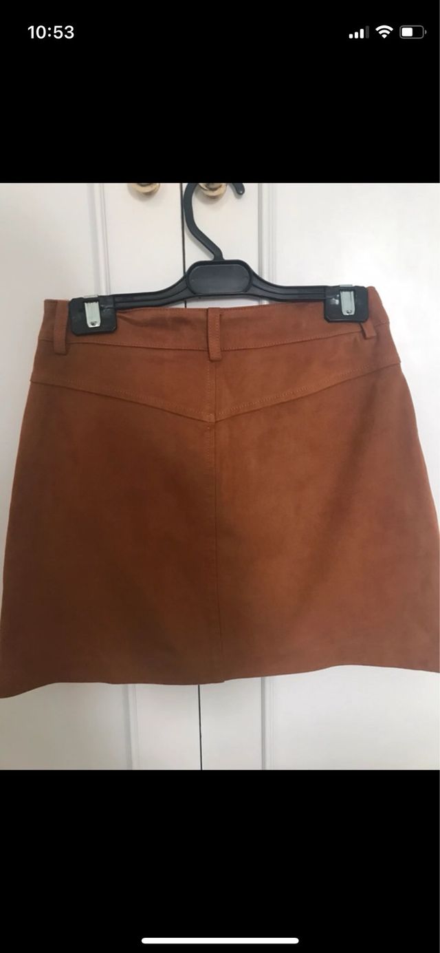 Minifalda Botones Marrón