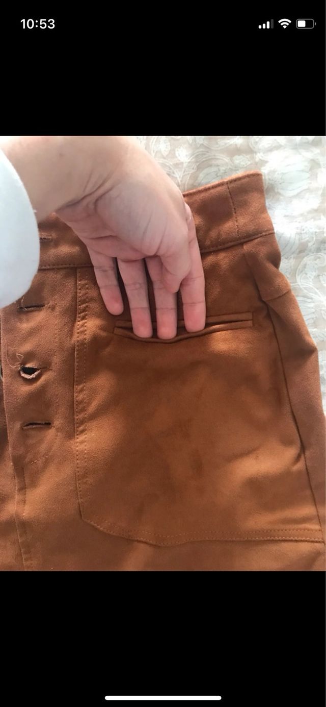 Minifalda Botones Marrón
