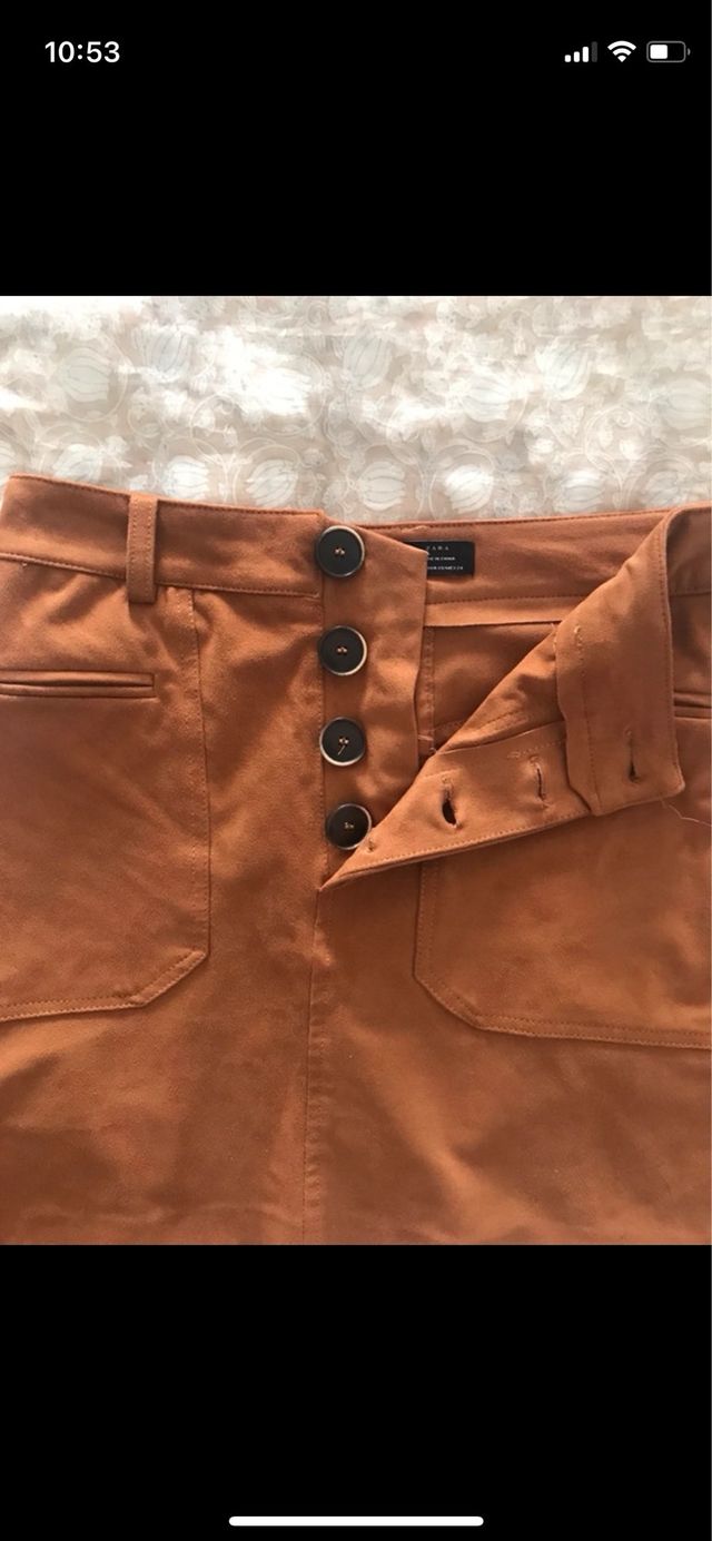 Minifalda Botones Marrón