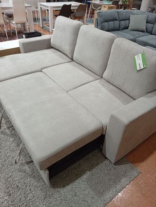 Sofá cama con arcón beige