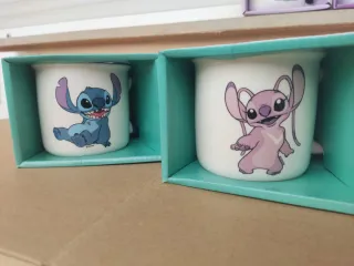 Tazas de cerámica Stitch y Angel.