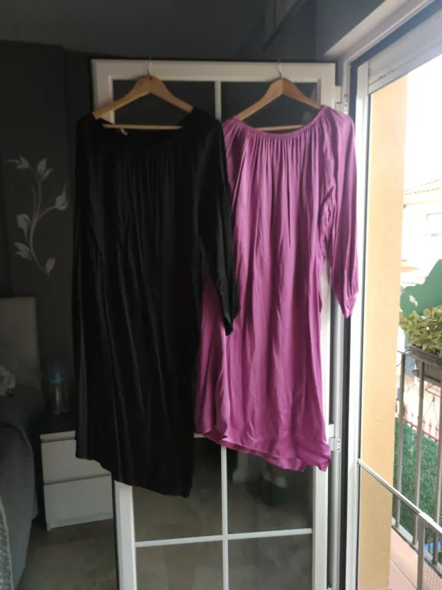 Vestidos negros y morados talla única