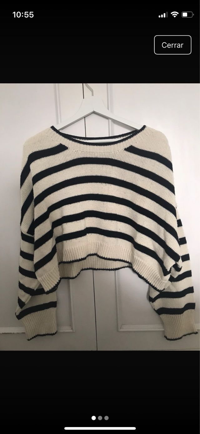 Jersey de rayas blanco y negro Talla única