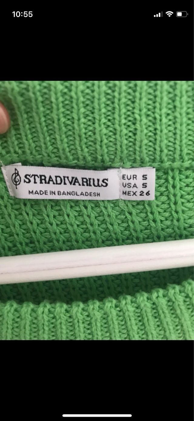 Jersey de rayas verde y beige