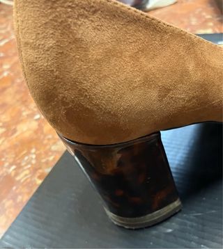 Zapatos salón punta marrón Cortefiel T38