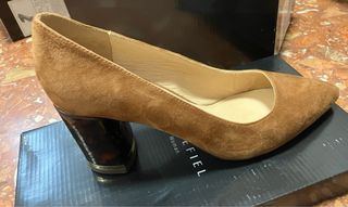 Zapatos salón punta marrón Cortefiel T38