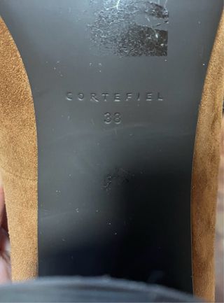 Zapatos salón punta marrón Cortefiel T38