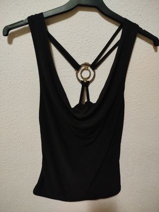 ¡REBAJA FIESTAS! Top fiesta con aro dorado