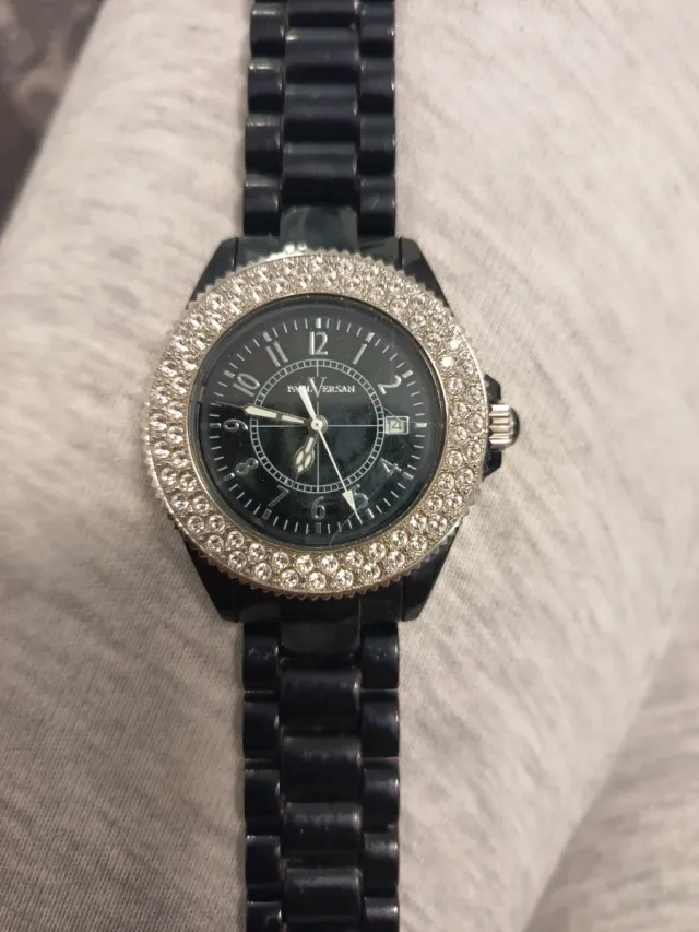 Reloj Mujer Paul Versan Negro y Plateado