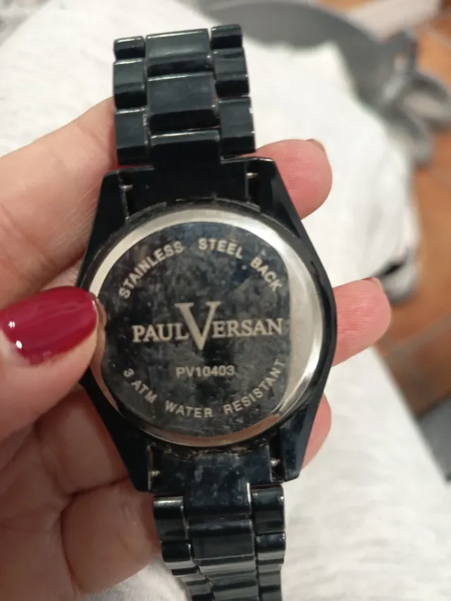 Reloj Mujer Paul Versan Negro y Plateado