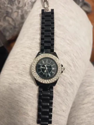 Reloj Mujer Paul Versan Negro y Plateado