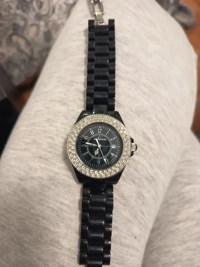 Reloj Mujer Paul Versan Negro y Plateado