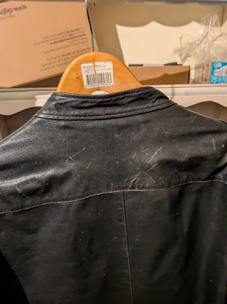 Chaqueta Cuero SELECTED HOMME Negra Roja