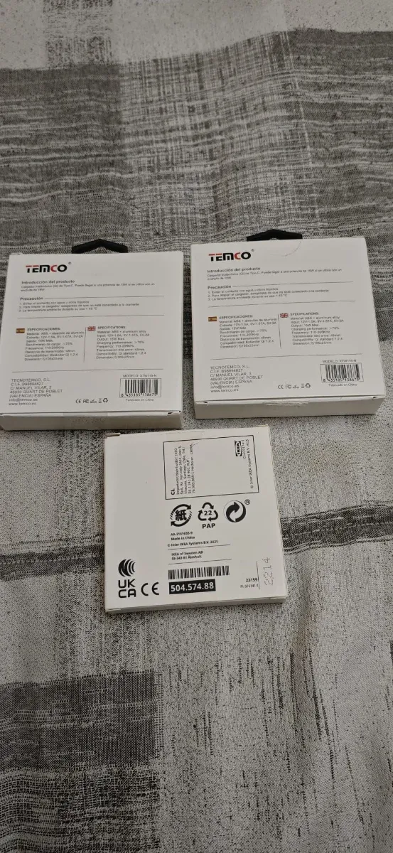 Cargador Inalámbrico TEMCO XTW115 Qi 15W