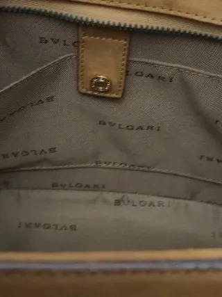 Borsa Bulgari scamosciata beige/marrone