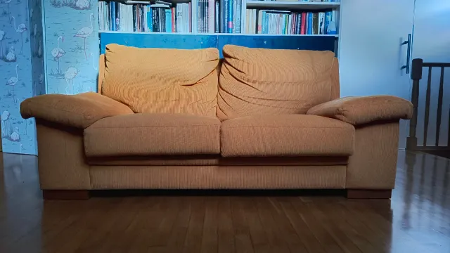 Sofá 3 plazas pana naranja