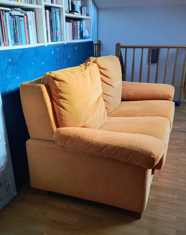 Sofá 3 plazas pana naranja