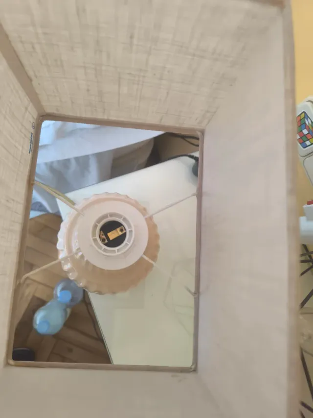 Pantalla de lámpara rectangular beige