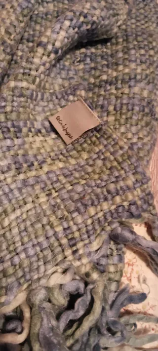 Manta decorativa sofá tonos verde /azul