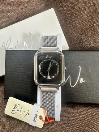 Orologio Bewo Quadrato Argento Nero