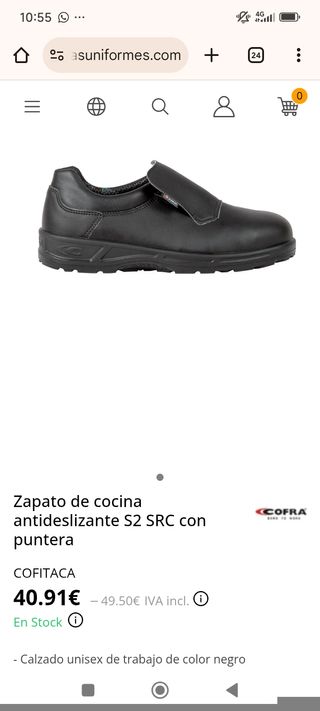 Zapatos de trabajo Cofra negros con puntera mujer