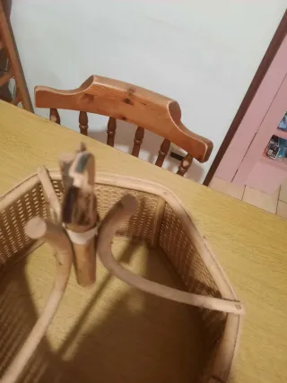 Lampadario in rattan esagonale