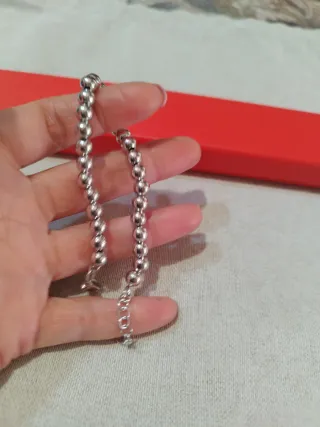 Bracciale in argento con chiusura a moschettone