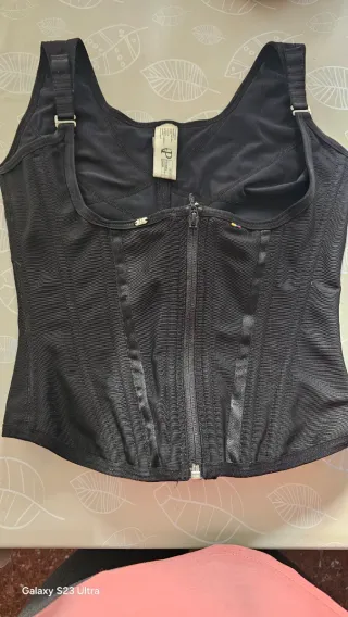 Faja chalecoColombiana Negra Cremallera