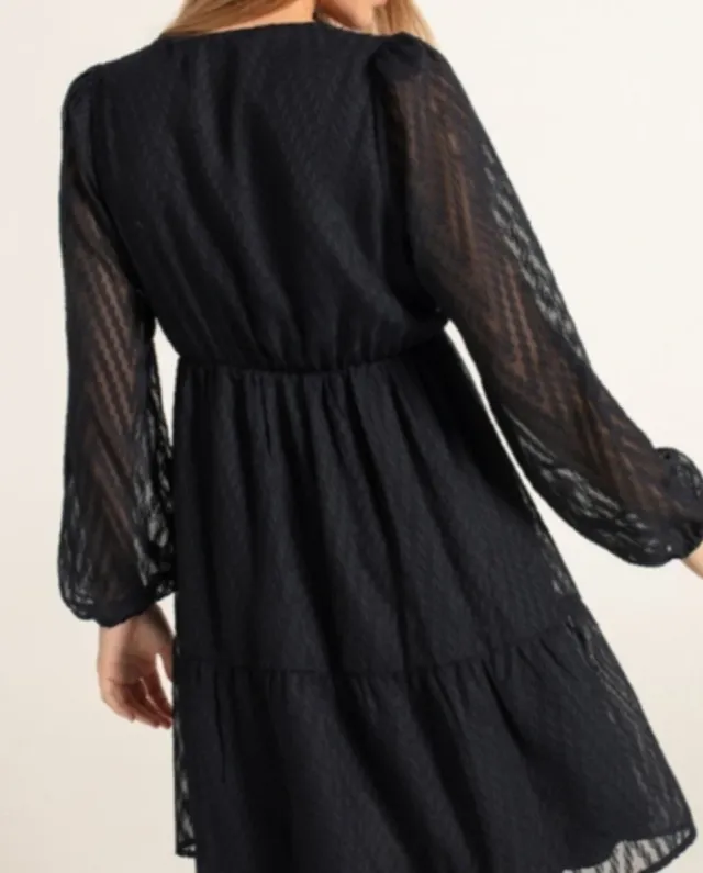 Vestido Hug&Clau bordado negro