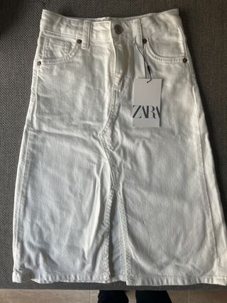 Falda vaquera blanca Zara niña