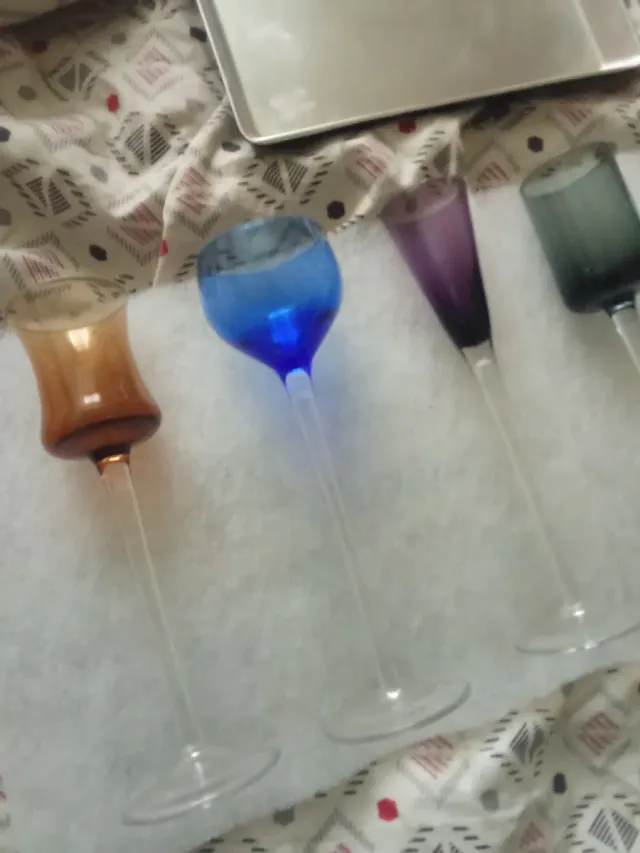 6 Copas de chupito cristal de colores
