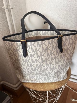 Bolso Michael Kors Blanco y Dorado Original
