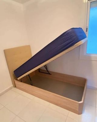 Canapé abatible madera con colchones Viscoelastica