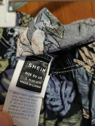 Pantalones Shein Estampados Hojas Talla L
