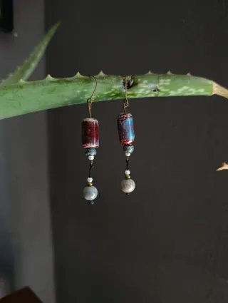 Pendientes Boho Cerámica Hechos a Mano