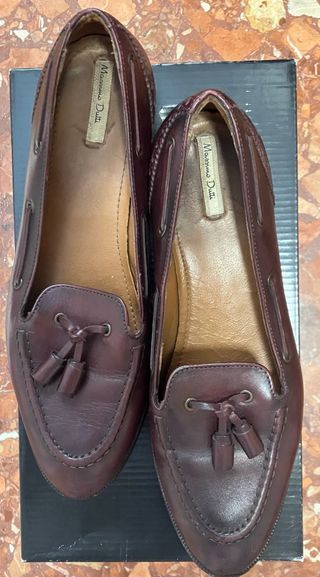 Mocasines Massimo Dutti marrón-burdeos T.39