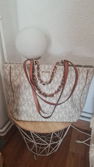 Bolso Michael Kors Original Beige y Blanco