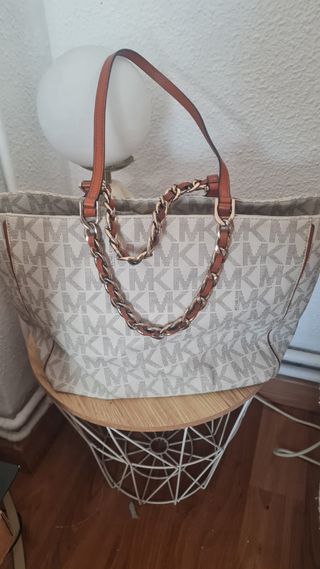 Bolso Michael Kors Original Beige y Blanco