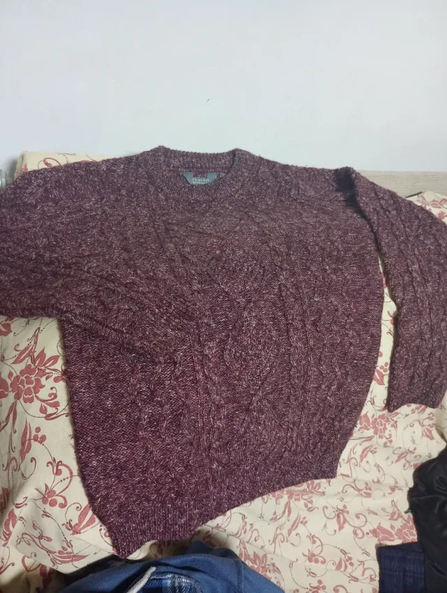 Jersey de punto infantil color granate
